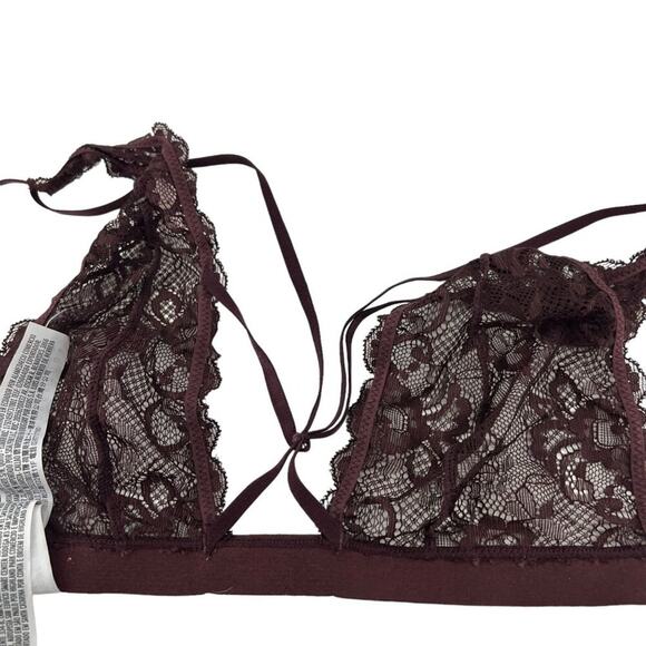 Forever 21 Deep Chocolate Lace Bralette Strappy Small - Picture 3 of 6